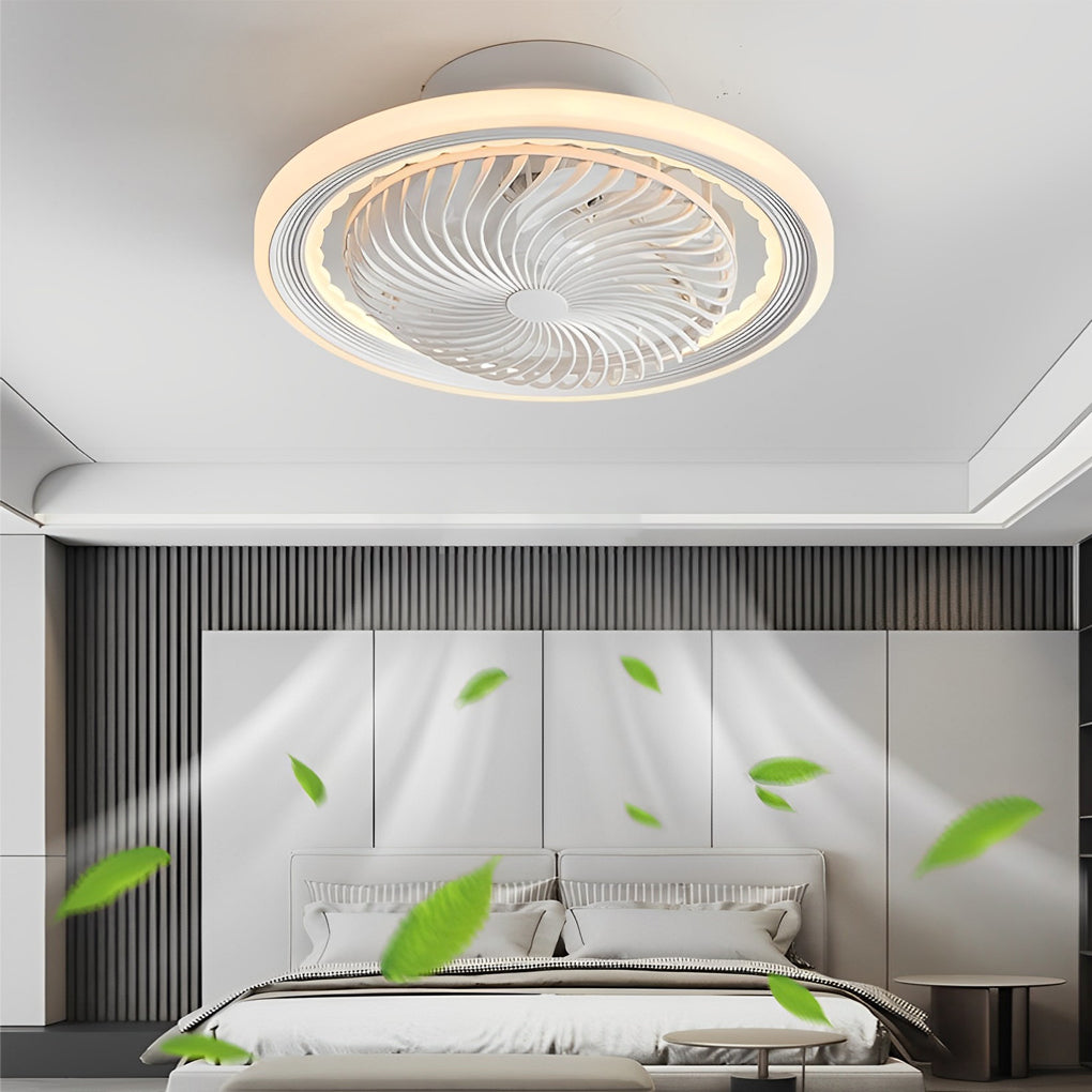 Adjustable Bladeless Ceiling Fans with Round Mute Timing and 3-Step Dimming