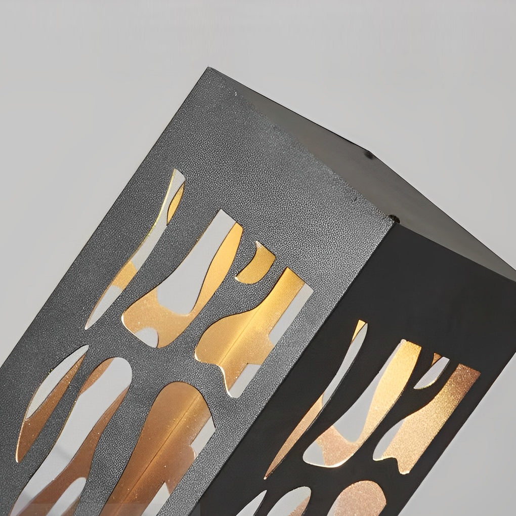 Hollow-Out Branch Solar Bollard Light — Stainless Steel, LED, IP54, Dusk-to-Dawn, 23.6" or 31.5"