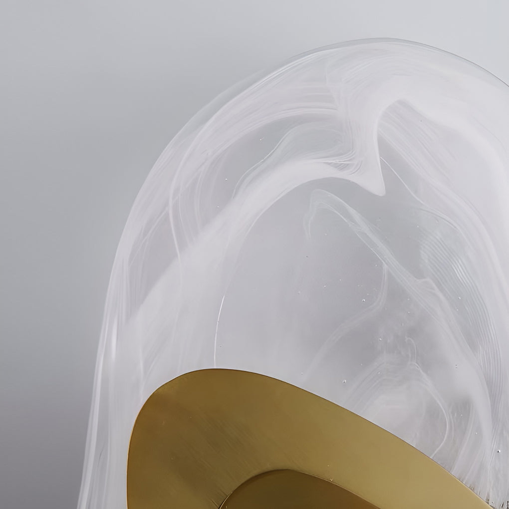Modern Glass Wall Sconce — Wrought Iron, Three-Step Dimming, LED, Gold or Black