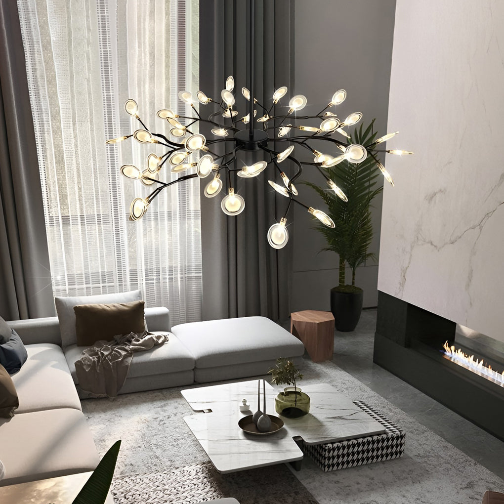 Branch Chandelier — Iron and Acrylic, 36/45/54-Light, G4, 3000K Warm White