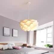 Flower-Shape Chandelier — White Acrylic, Three-Step Dimming LED, 3000K–6000K