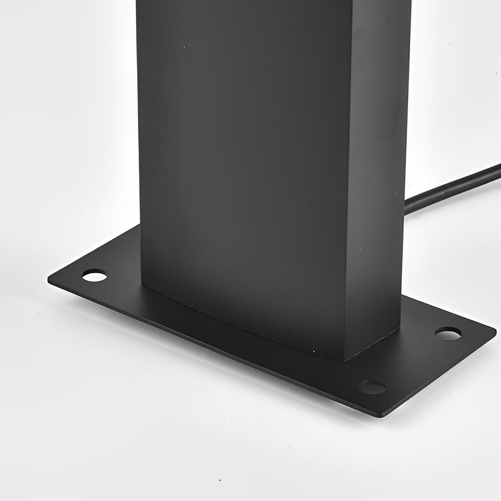 Curved-Head COB LED Bollard Path Light — Matte Black Aluminum, 10W, IP65 Weatherproof, 3000K Warm White