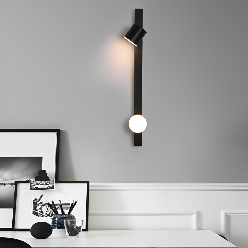 Minimalist Adjustable Wall Spotlight — Black Electroplated Aluminum & Iron, LED 5W+3W, 3000K / 6000K