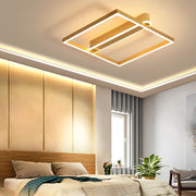Square Double-Frame LED Flush Mount — Aluminum and Iron with Acrylic Shade, 45W–64W, 22"