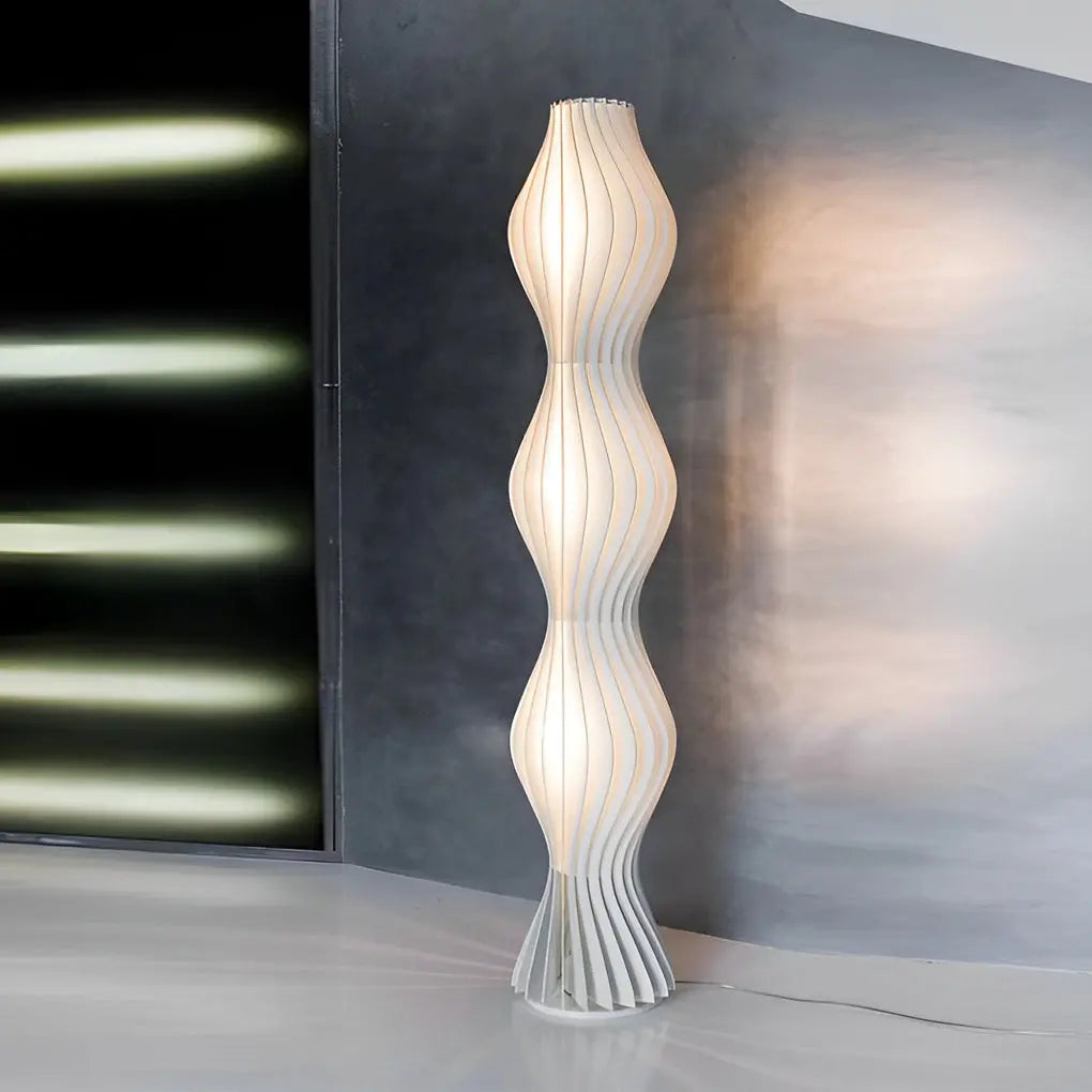 Contemporary Wavy Floor Lamp with Coastal LED Design Luxe