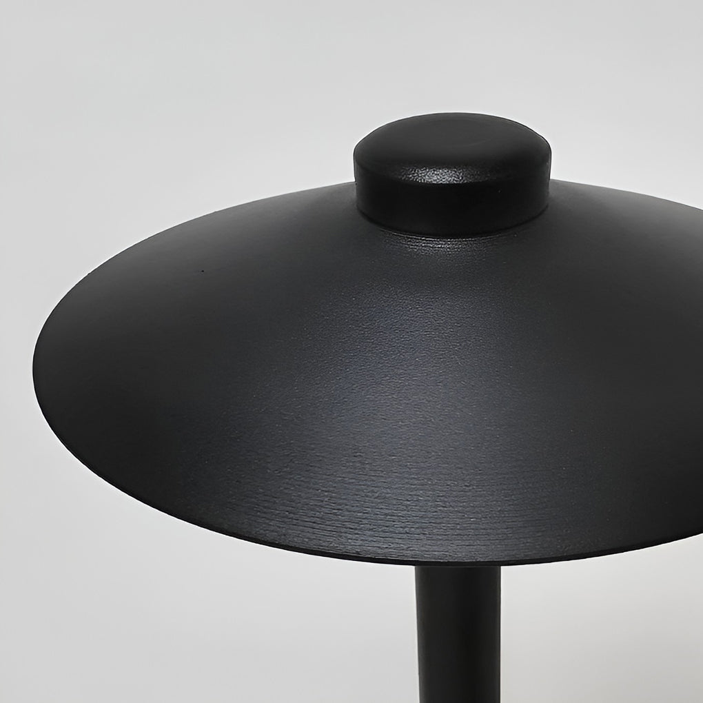 Mushroom Outdoor Path Light — Black Aluminum & Acrylic, LED 7W, 3000K, IP54, 8" Shade