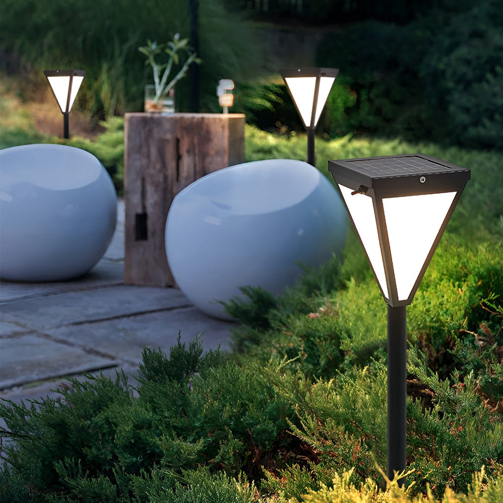 Sleek Solar LED Pathway Post Light — Black Metal, Acrylic Shade, 2.6W, 6" Wide, 30" Height