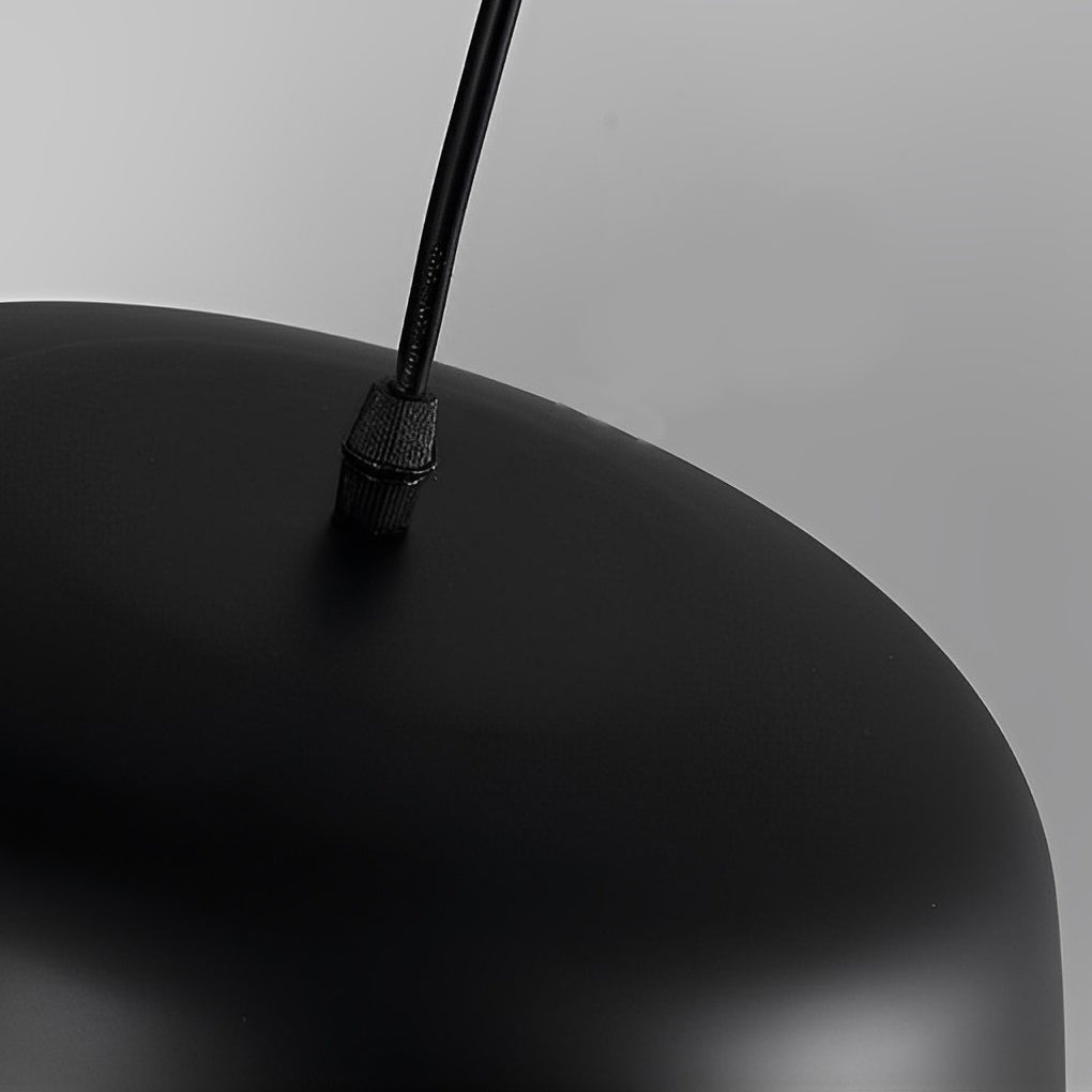 Modern Round Ball Pendant Light — Iron, 12" Diameter, Adjustable Wire, Black or White