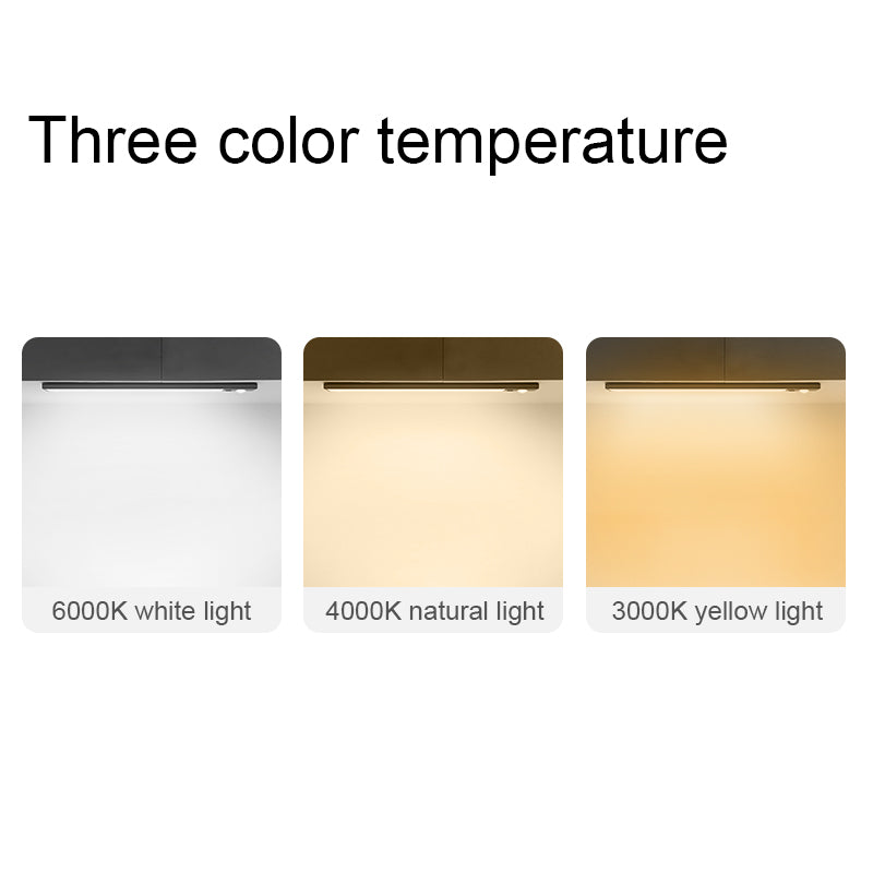 Magnetic Under-Cabinet Sensor Light — Aluminum, LED, Three-Color Dimming (3000K/4000K/6000K), Stepless Dimming, USB Rechargeable