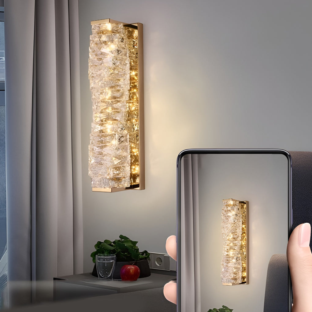 Modern Crystal Wall Sconce — Stainless Steel, 10W LED, Three-Step Dimming (3000K/4000K/6000K)