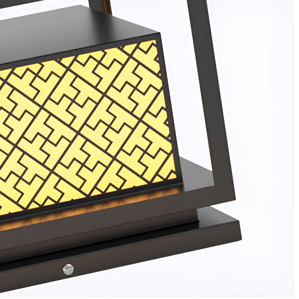 Modern Square Solar Outdoor Pillar Light — Stainless Steel, IP65, 3000K Warm White, E27