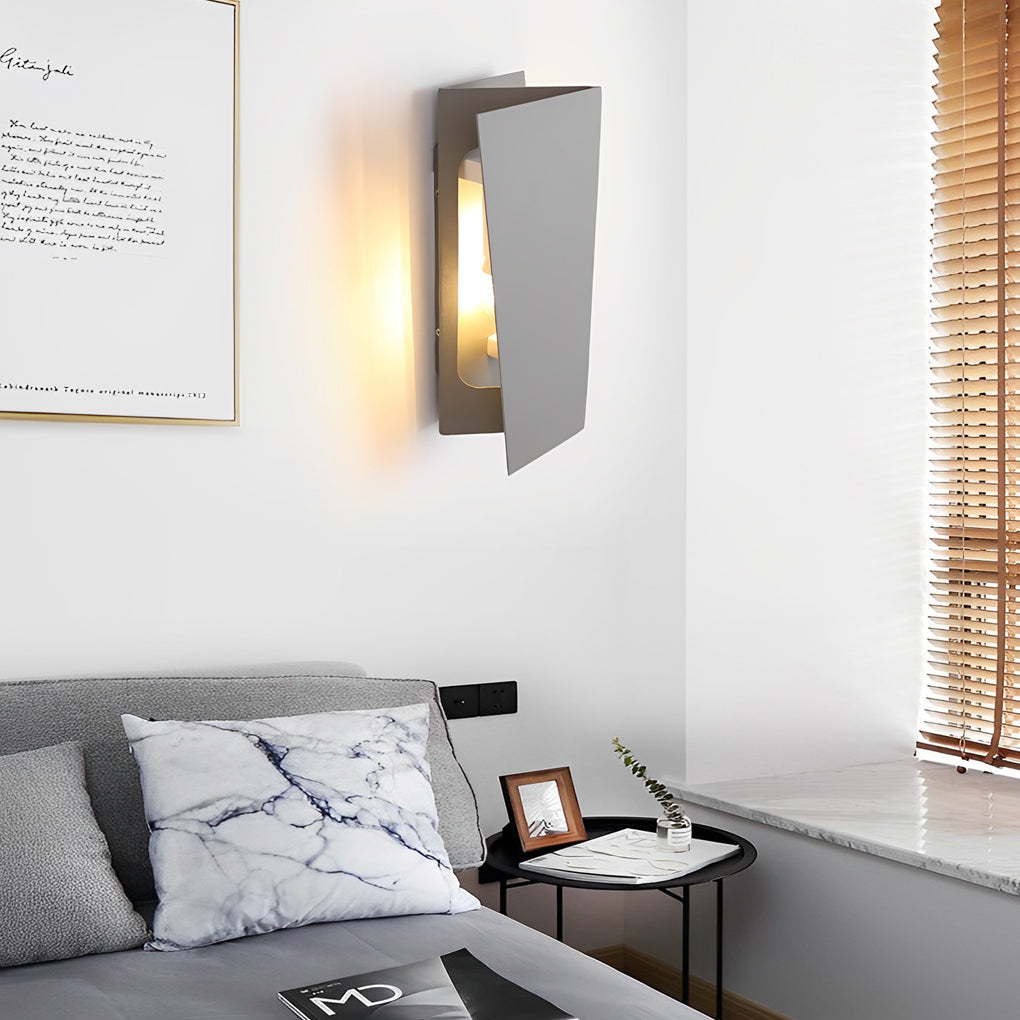 Modern Folding Rectangular Wall Sconce — Iron, Up/Down LED, E14 3W × 2, Warm White 3000K