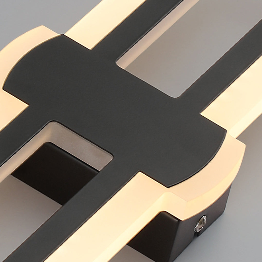 Rounded Rectangular Geometric LED Wall Sconce — Iron, 15W, 3000K / 6000K, 4.7" × 14.4"