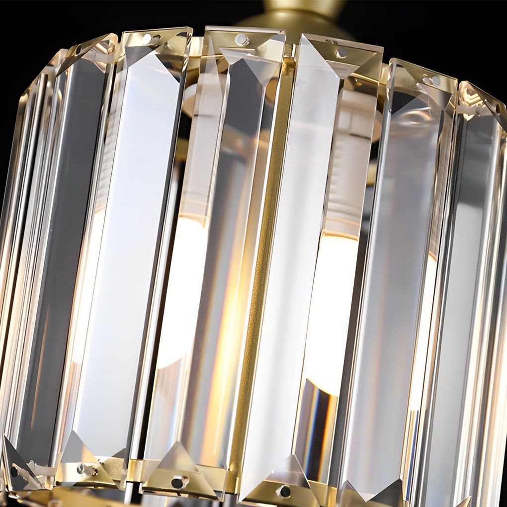 Round and Square Crystal Mini Pendant — Black and Gold, E27, Three-Step Dimming, 3000K/4500K/6000K