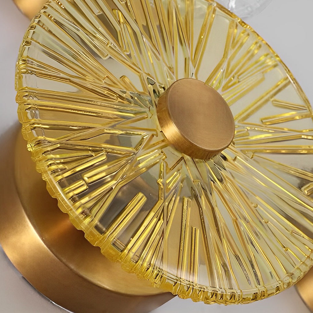 Round Glass Wall Sconce — Iron and Glass, Post-Modern LED, Warm White 3000K, 1- to 9-Light Configurations