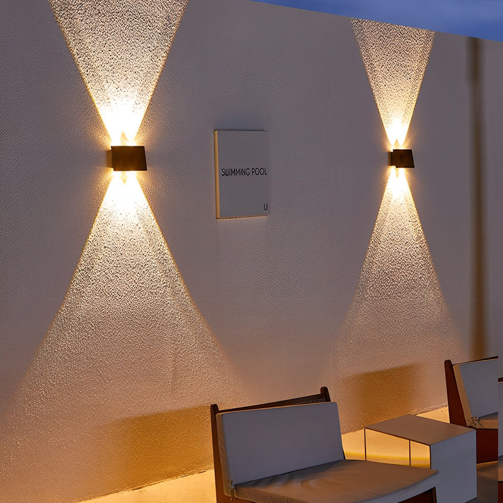 Modern Waterproof LED Wall Washer Lights - Rectangular Up and Down Lighting