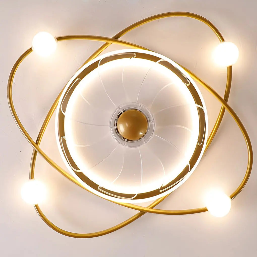 Nordic Ceiling Fan Light with Creative Intelligent Mute and Stepless Dimming LED Luxe
