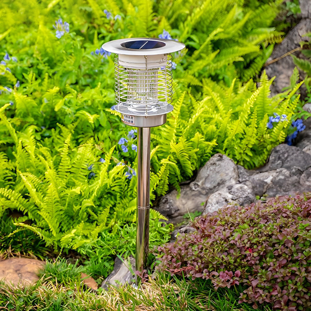 Solar & USB Mosquito Killer Garden Light — 304 Stainless Steel, UV LED, up to 1,076 sq ft Coverage
