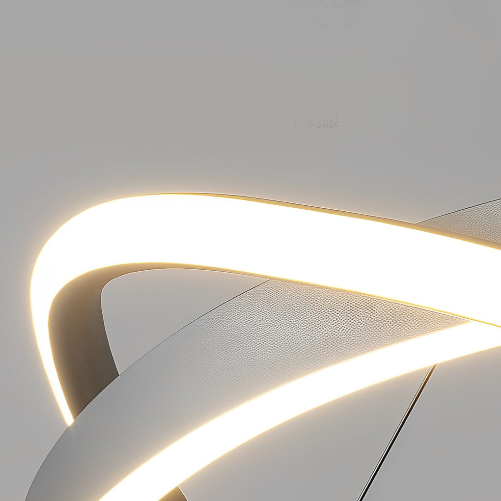 Circular Wave Ring Chandelier — Iron, Three-Step Dimming (3000K/4500K/6000K), 60W–96W, 22" or 31"