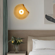 Postmodern Irregular Round Glass Wall Sconce — 10" Diffused, Warm White 3000K, Brown / Smoke Gray / Light Purple
