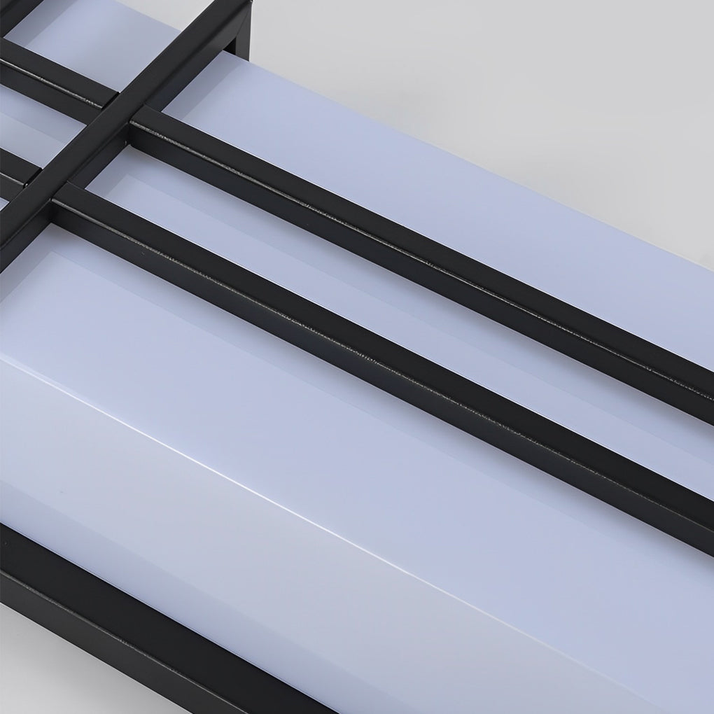 Rectangular Traditional Outdoor Wall Sconce — Black Galvanized Steel, LED 3000K, IP Weatherproof