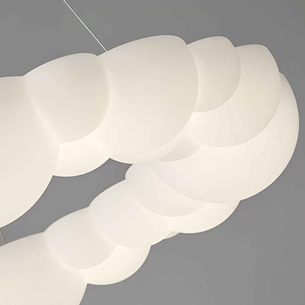 Bubble Cloud LED Flush Mount — Iron & PE, 19.3" Diameter, 72W Stepless Dimming, Remote Control