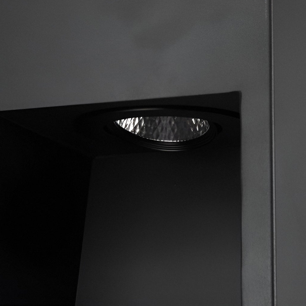 Industrial Rectangular LED Bollard Path Light — Black Iron & Glass, 5W, IP54 Weatherproof, 23.6" H