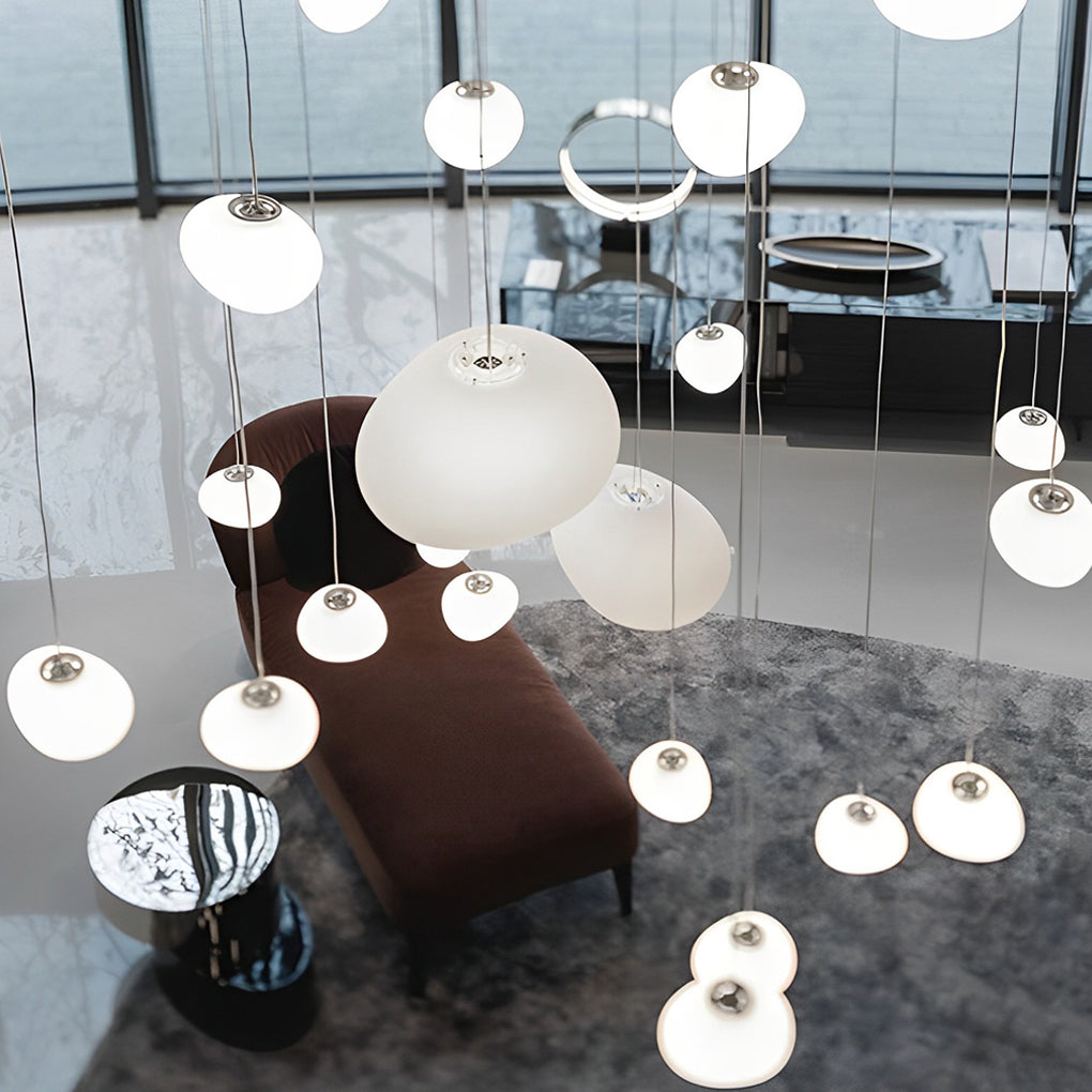 Modern Round PE Pendant Light — White, LED Warm White 3000K, 1-Light, Available in 9", 13" & 18"
