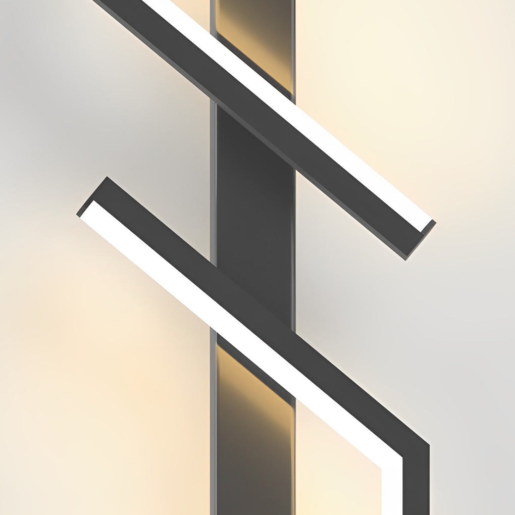 Irregular Symmetrical L-Shape Linear Wall Sconce — Aluminum, LED, 7W–20W, 3000K Warm White, Black or Gold