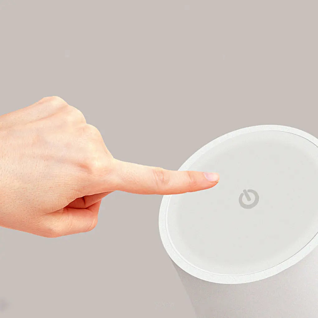 15-Inch Cordless Modern Metal Table Lamp in Black and White with a Cool Hue Luxe