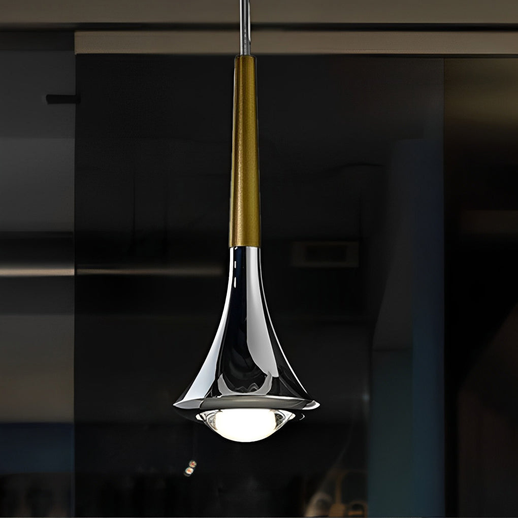 Raindrop Mini Pendant Light — Metal, 1-Light LED 5W, 3.35" W, Black / Gold / Chrome