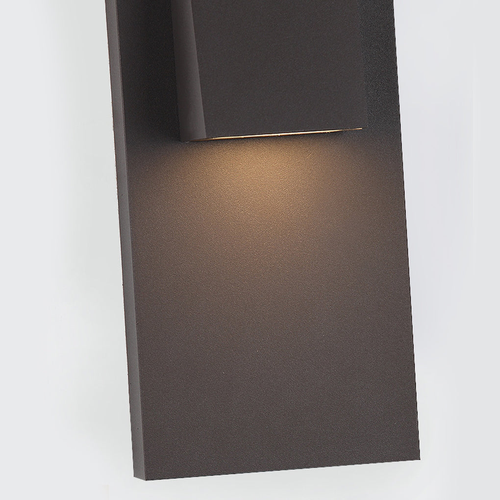 Modern Rectangular Outdoor Wall Sconce — Black Die-Cast Aluminum, 18W LED, 3000K, IP-Rated Waterproof