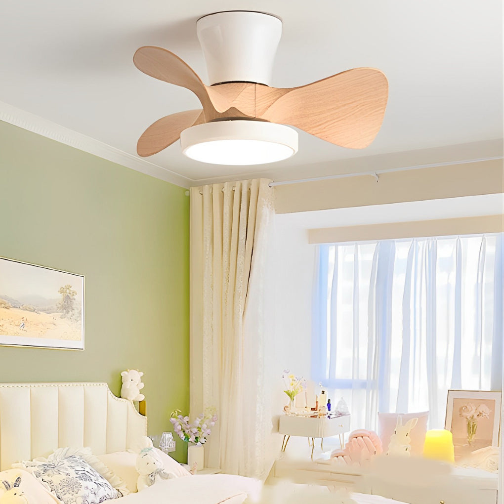 3-Blade Ceiling Fan Light — ABS & PMMA, Dimmable LED, 6-Speed DC Motor, Remote Control, 21.7" Diameter
