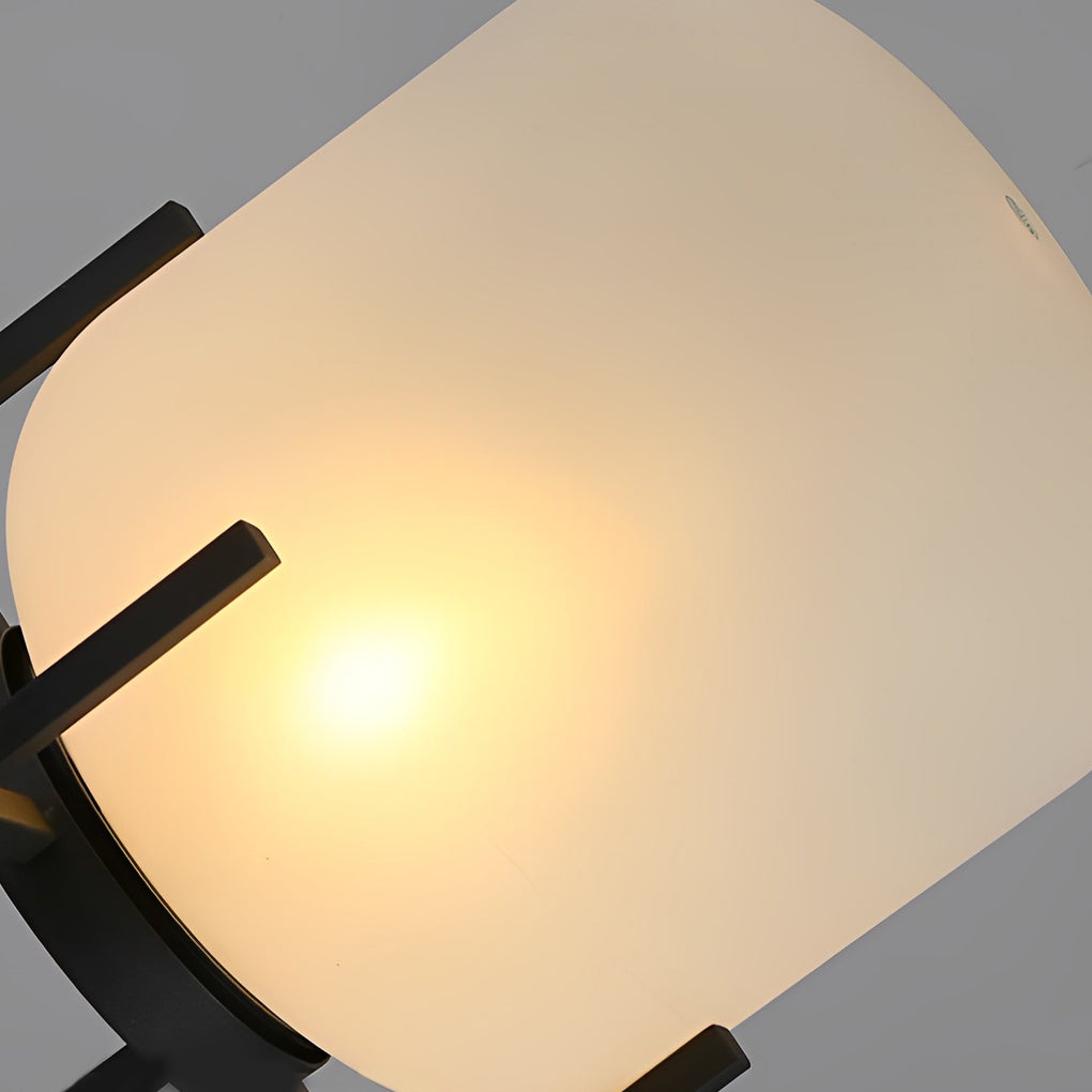 Lantern Outdoor Floor Lamp — Black Stainless Steel & Acrylic, LED, Solar or Hardwired, IP65, 3000K