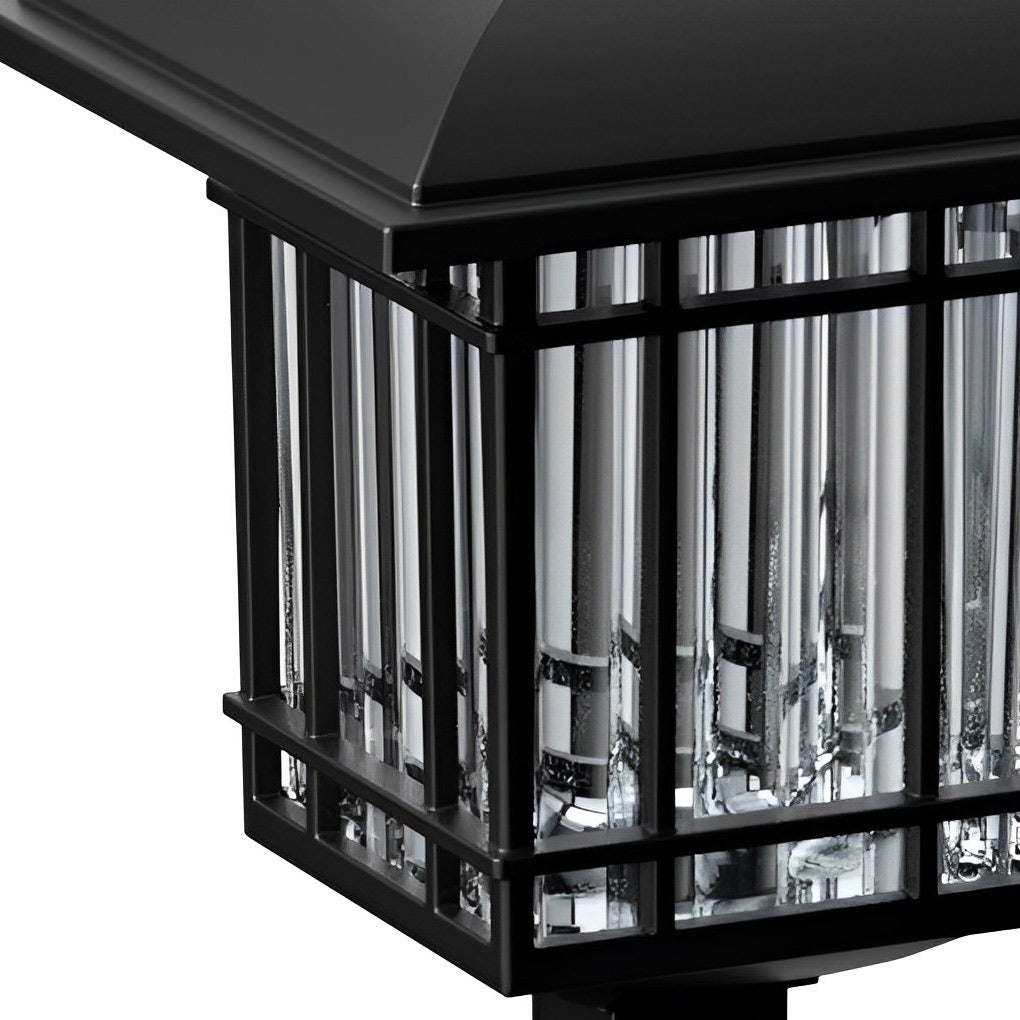 Vintage-Modern Square Solar Path Lights, 2-Pack — Black ABS, LED 0.2W, IP44, 6–10 Hr Runtime