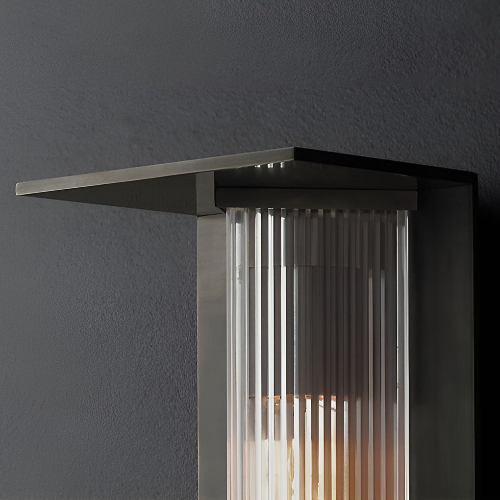 Vintage Outdoor Wall Sconce — Black Aluminum, Frosted Glass, LED, Solar / Hardwired, IP65