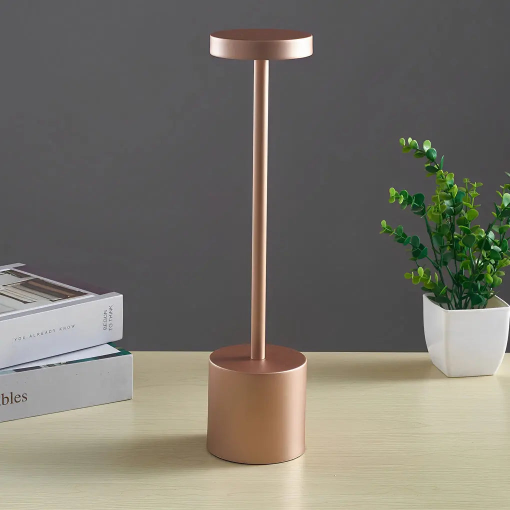 Modern Rechargeable Portable LED Rod Table Lamp - Cordless Design Luxe