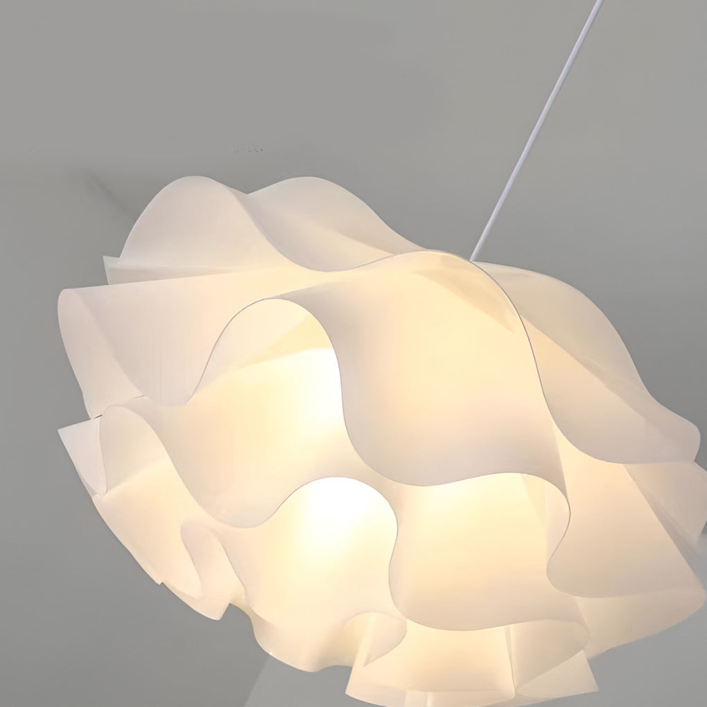 Flower-Shape Chandelier — White Acrylic, Three-Step Dimming LED, 3000K–6000K