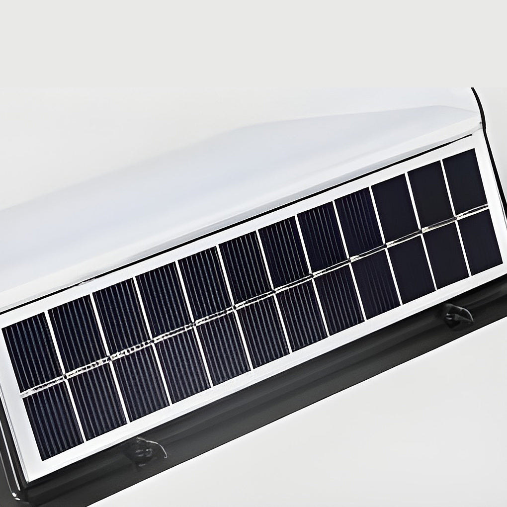 Linear Solar Outdoor Wall Sconce — Black ABS with Acrylic Diffuser, LED, IP65 Weatherproof