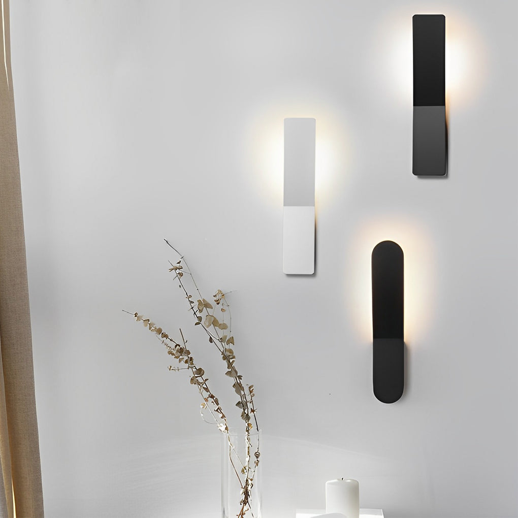 Minimalist LED Uplight Wall Sconce — Aluminum & Acrylic, 5W 3000K, Black or White