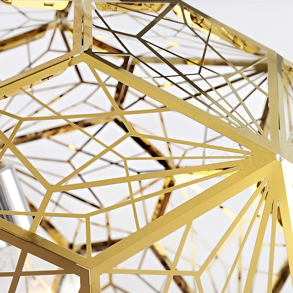 Postmodern Geometric Spherical Pendant — Stainless Steel, E27, Gold / Rose Gold / Silver, 10"–20"