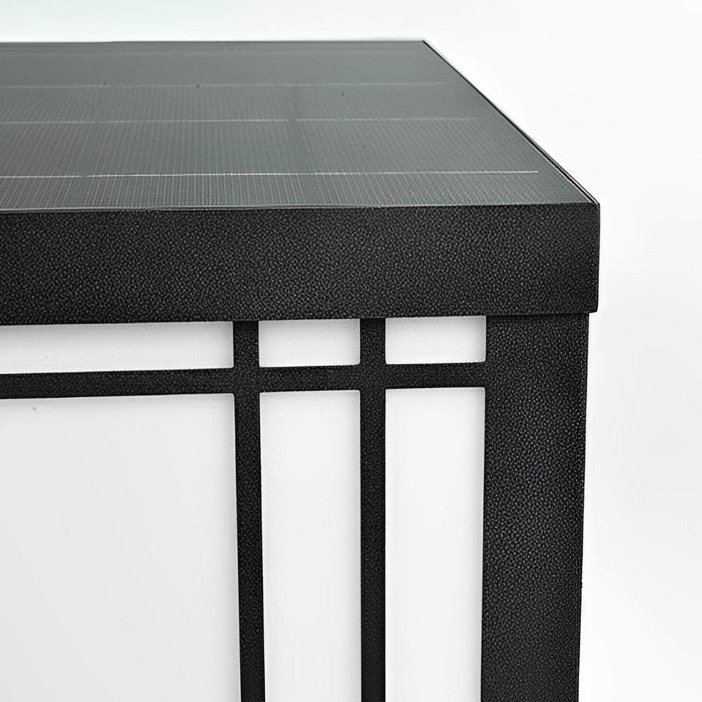 waterproof led solar fence post lights with remote retro grilles and 3 step dimming
