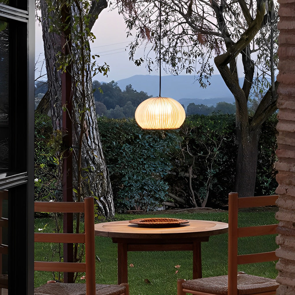 Rattan Lantern Outdoor Pendant & Wall Sconce — PE Rattan, E27 LED, 12W, IP55, Warm White 3000K, Beige or Coffee