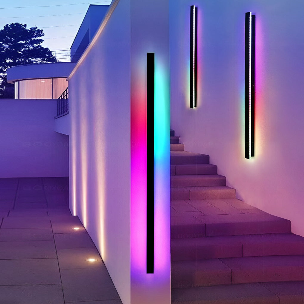 outdoor black long led linear wall lights led lighting solution