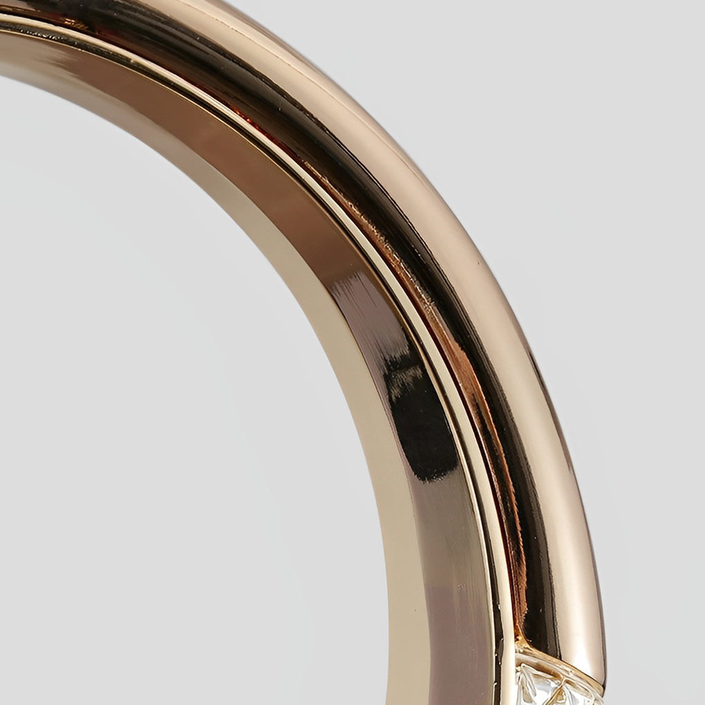 Moon Ring Mini Pendant — Zinc Alloy, Gold Electroplated, LED 7W 3000K, 8" Diameter