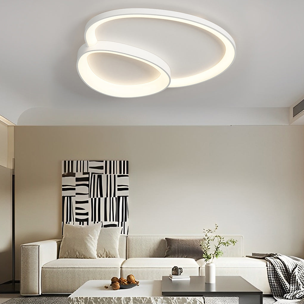 Geometric LED Flush-Mount Ceiling Light — Iron and Acrylic, Three-Step Dimming, 3000K/4500K/6000K