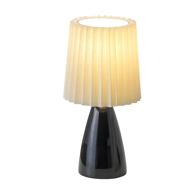 Dimmable Table Lamp with 12-Inch Pleated Shade Luxe