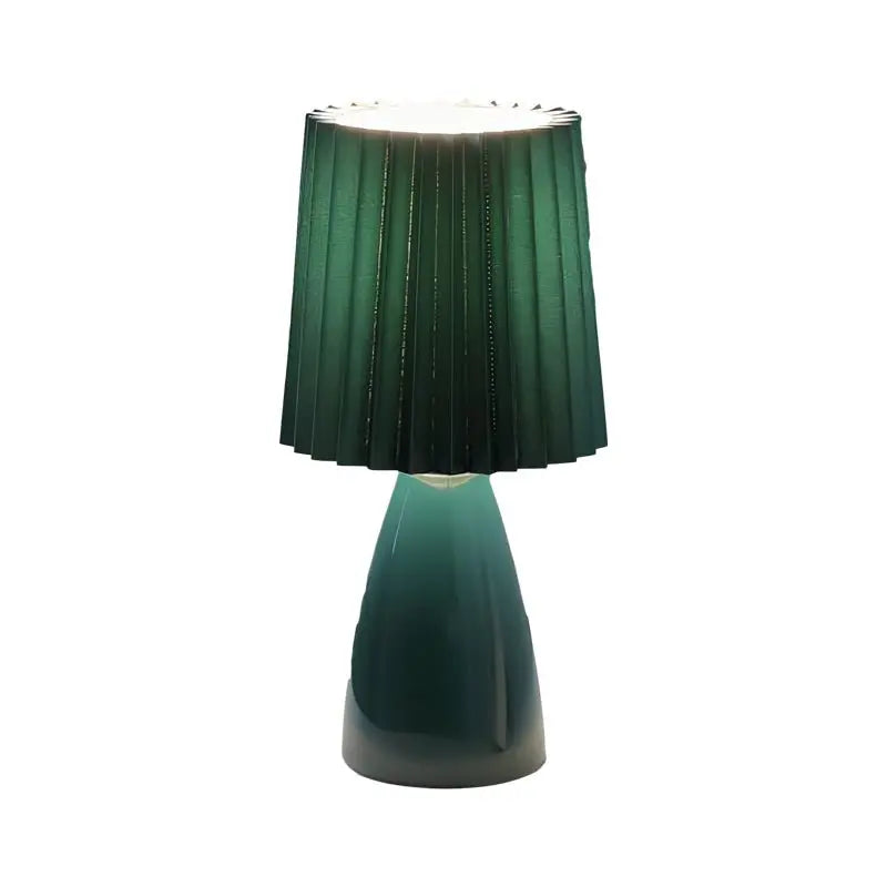 Dimmable Table Lamp with 12-Inch Pleated Shade Luxe