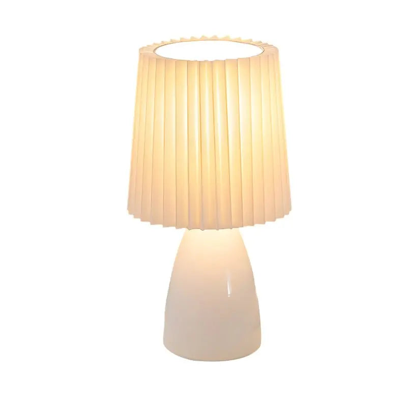 Dimmable Table Lamp with 12-Inch Pleated Shade Luxe