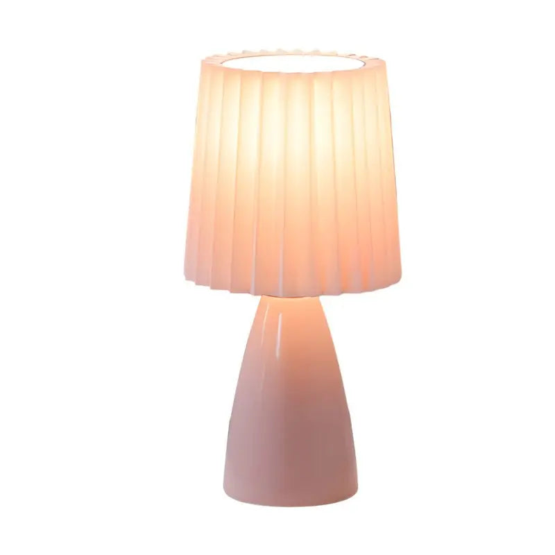 Dimmable Table Lamp with 12-Inch Pleated Shade Luxe